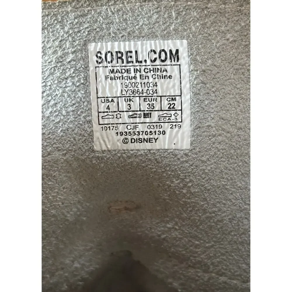 Sorel Joan of Arctic x Disney Frozen Wedge Boots Girls Size‎ 4 Silver Boots